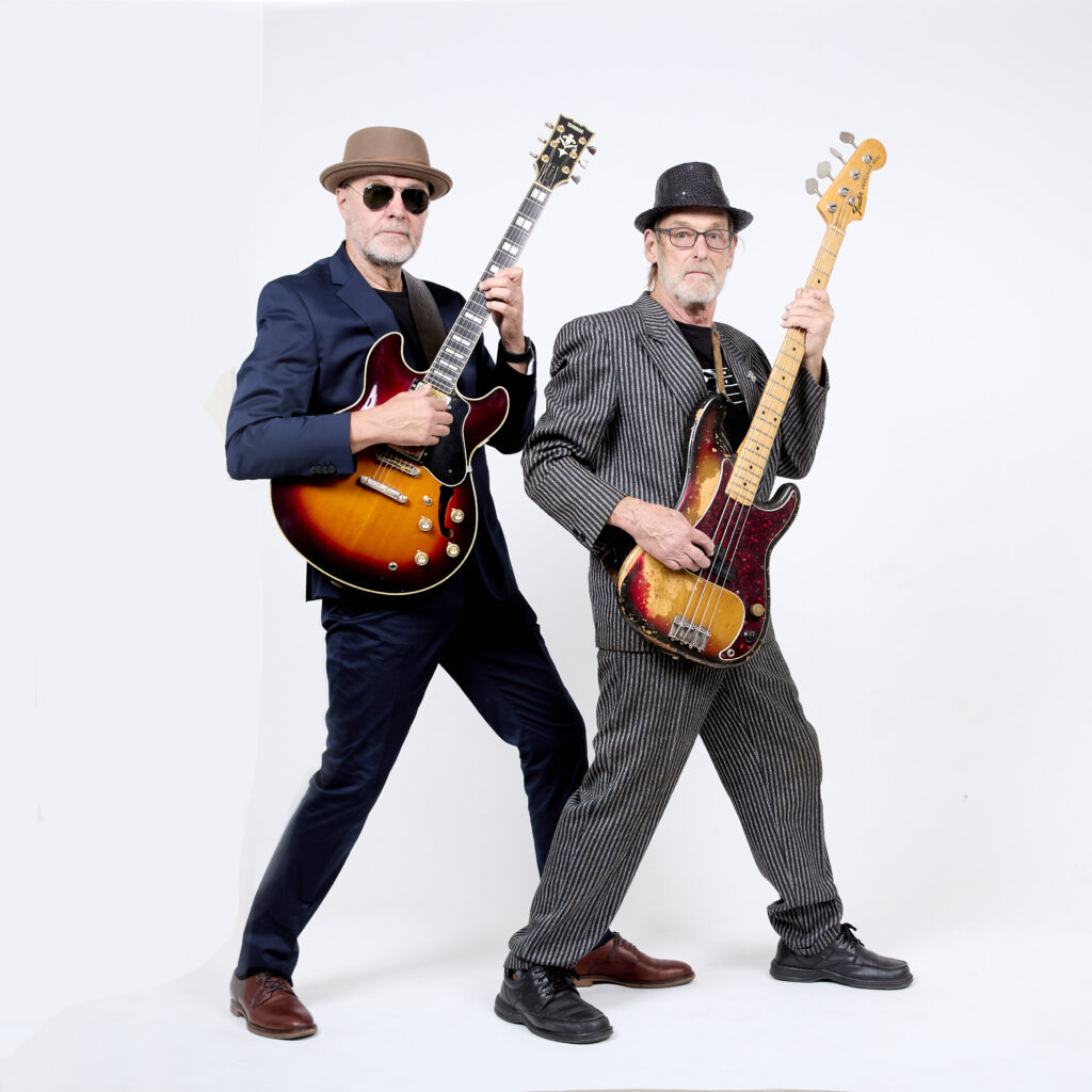 John Thomson & Maciek Hrybowicz, JT+Agnostics. Photo Mark Hamilton jt agnostics press photo - John Thomson and Maciek Hrybowicz with guitars